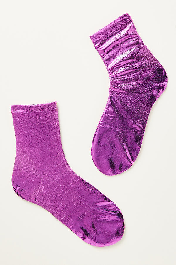 Maria La Rosa Laminated Socks In Pink