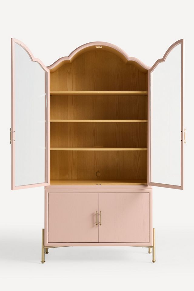 Livia 78" Glass & Wood Storage Hutch #1