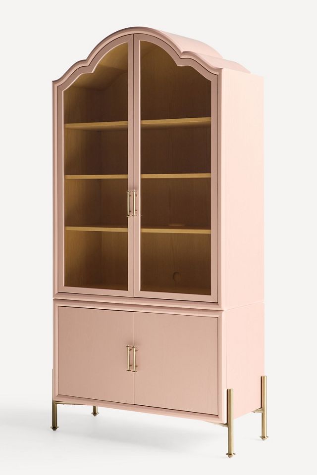 Livia 78" Glass & Wood Storage Hutch #2