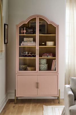 Livia 78" Glass & Wood Storage Hutch