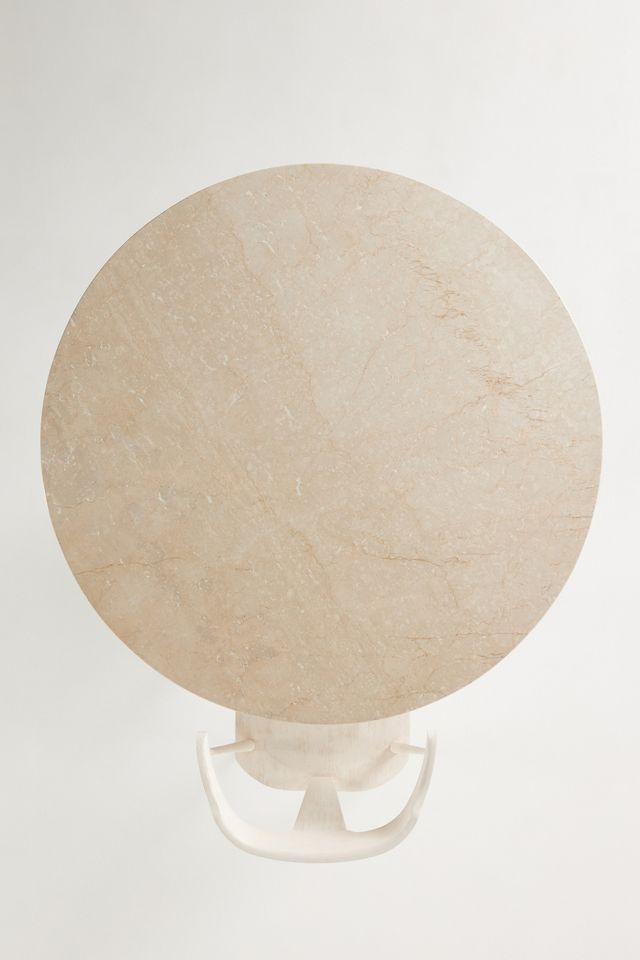 Asta Acacia Wood Marble-Top Round Dining Table #1