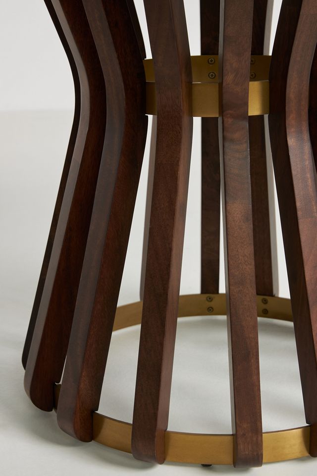 Asta Acacia Wood Marble-Top Round Dining Table #3