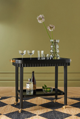 Anthropologie Norma Bar Cart In Black