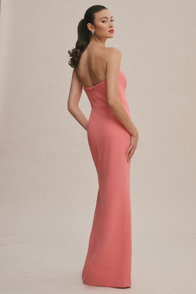 Rebecca Vallance Brittany Strapless Bow Side-Slit Sheath Gown #2