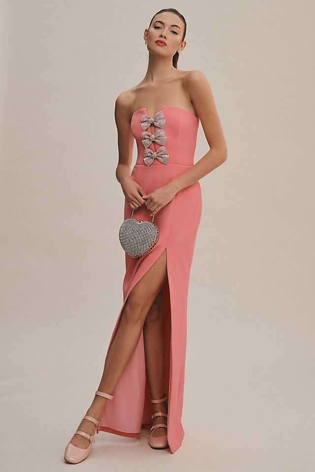 Rebecca Side Slit Strapless Dress Rebecca Side Slit Strapless Dress