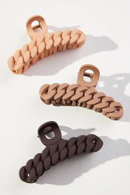 Kitsch Eco-friendly Chain Claw Clip - Neutrals In Beige
