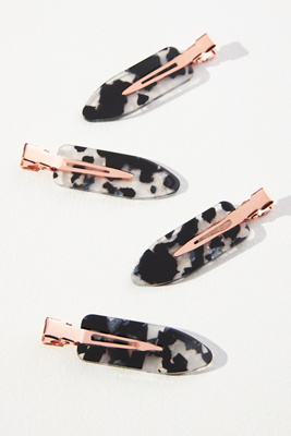 Kitsch Creaseless Clips 4 Piece Set - Black Terrazzo In Black