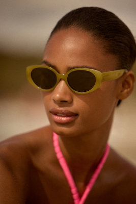 Anthropologie I - SEA Mercer light  Green Sunglasses I-SEA Oval Wire Sunglasses | Anthropologie main image 3