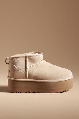 Shop Ugg Classic Ultra Mini Platform Boots In Beige