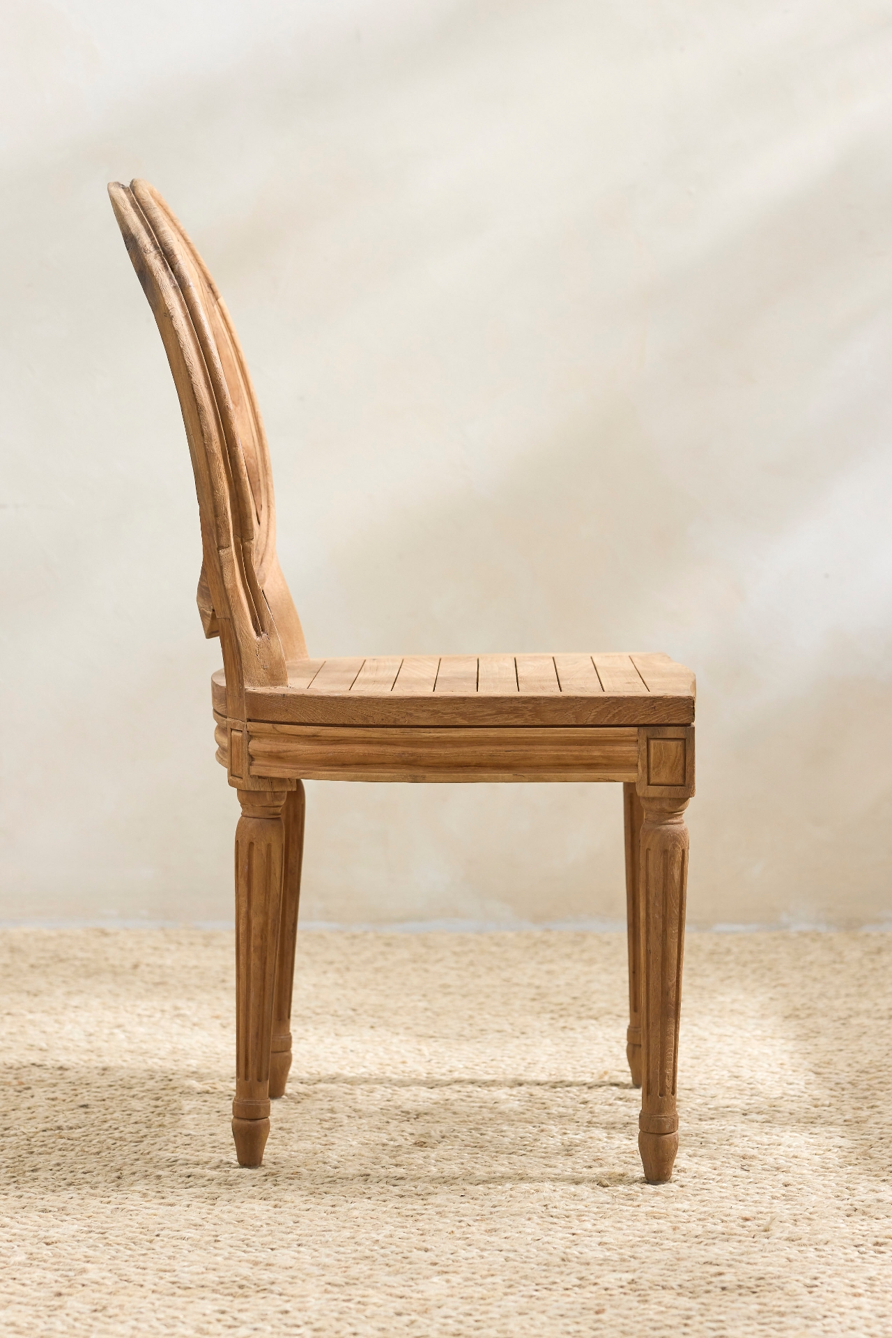 Palladio Oval Back Reclaimed Teak Side Chairs, Set of 2