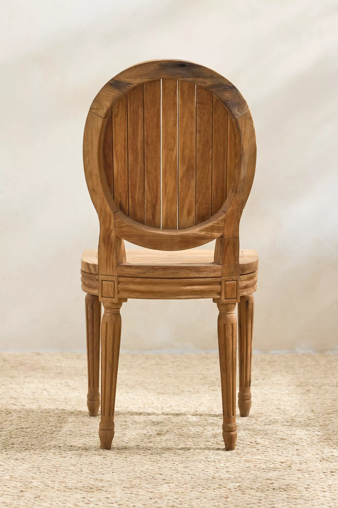 Back of oval-back chair with slats