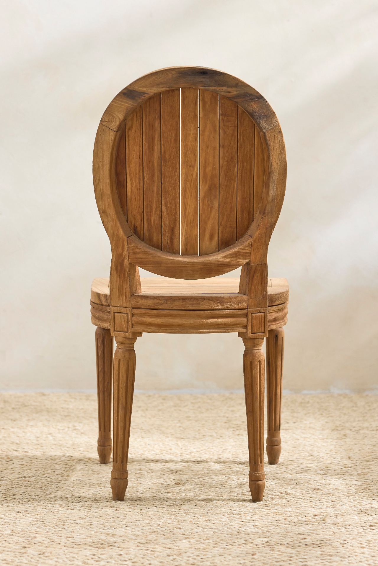 Palladio Oval Back Reclaimed Teak Side Chairs, Set of 2