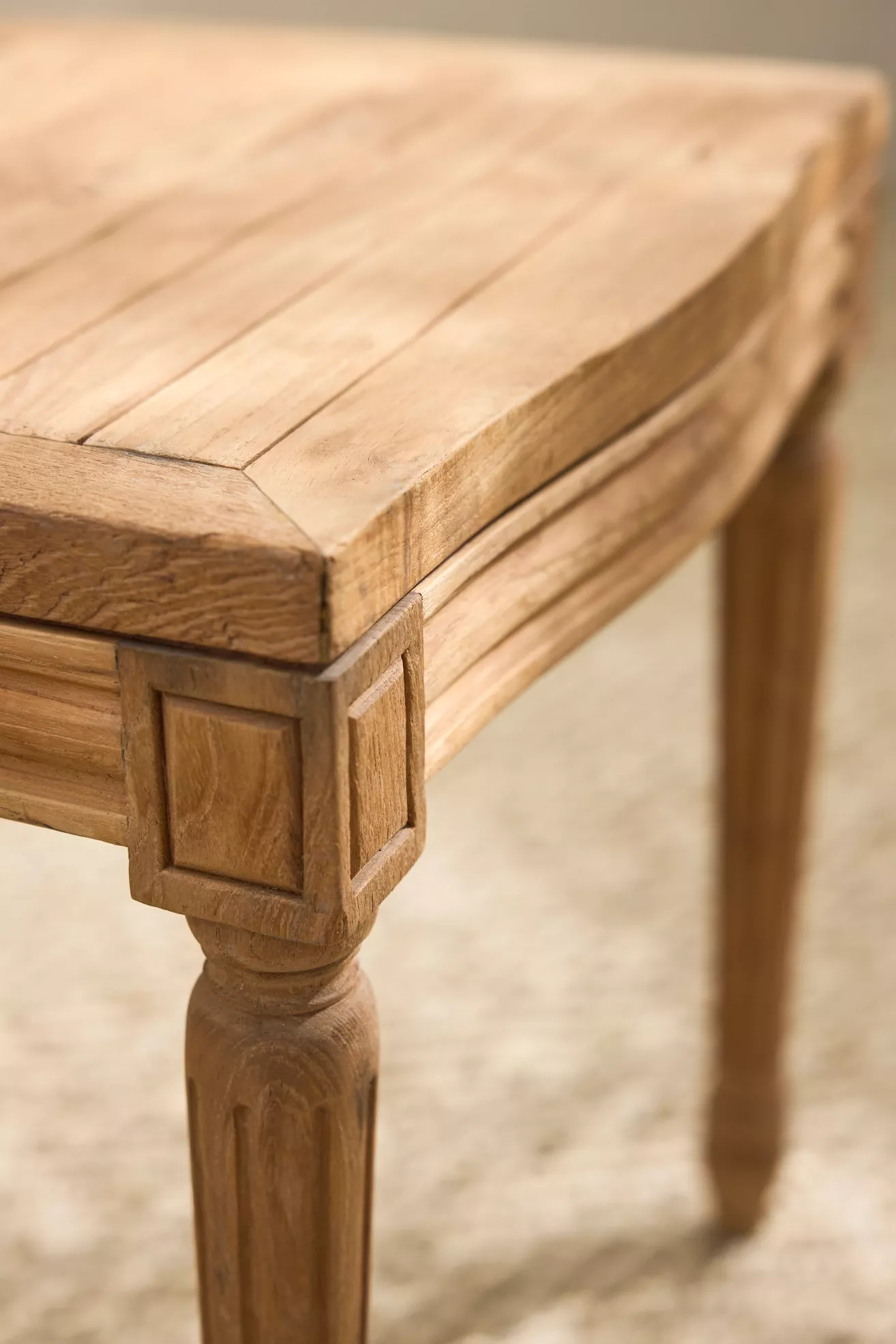 Close-up of chair corner showing joints