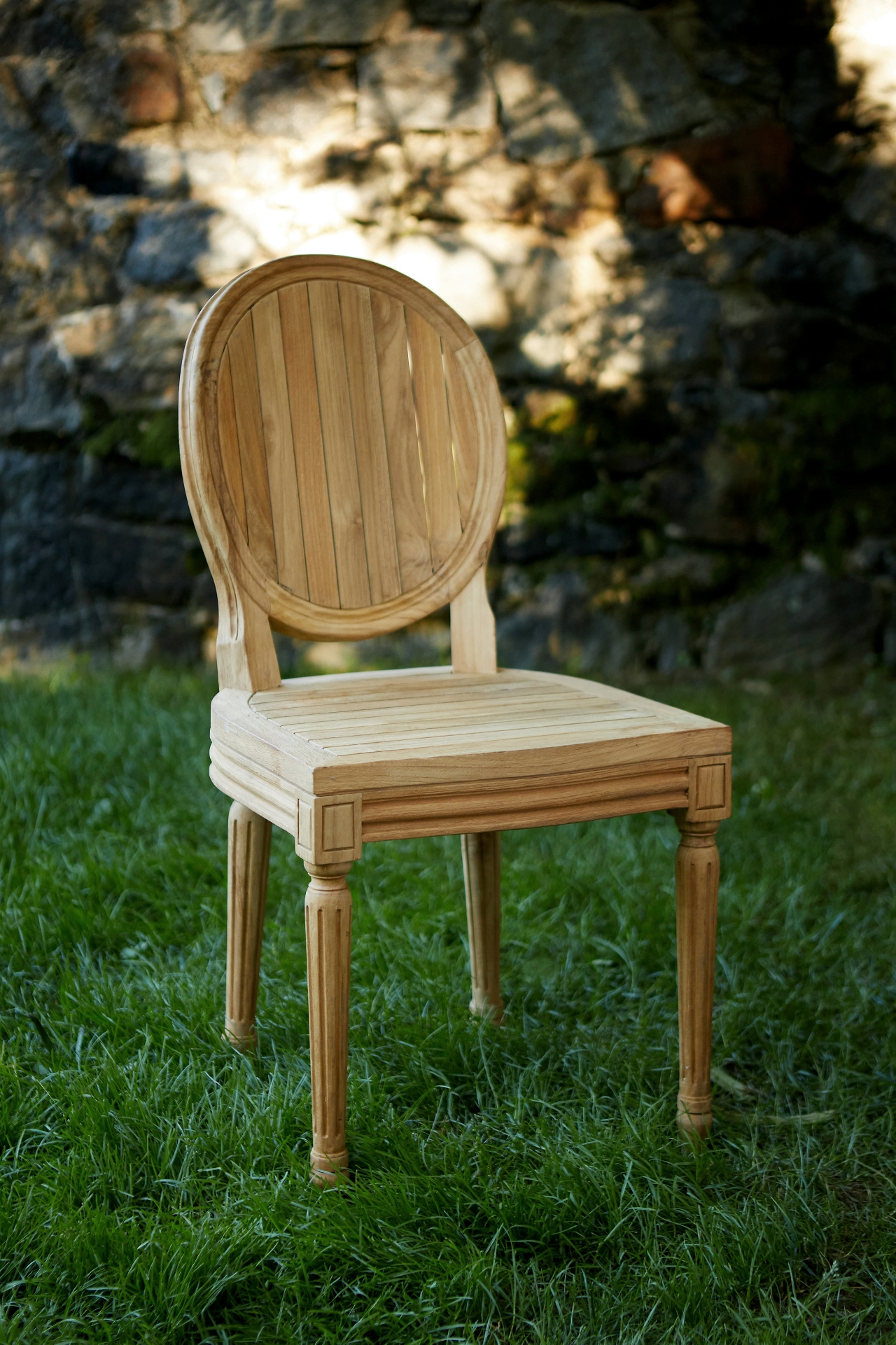 Palladio Oval Back Reclaimed Teak Side Chairs, Set of 2