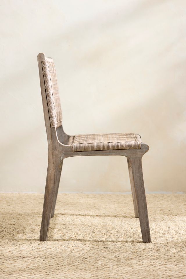 Wicker + Teak Side Chairs, Set of 2 #5