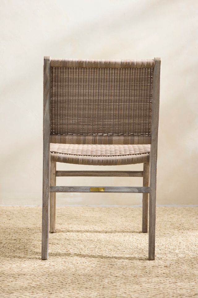 Wicker + Teak Side Chairs, Set of 2 #7