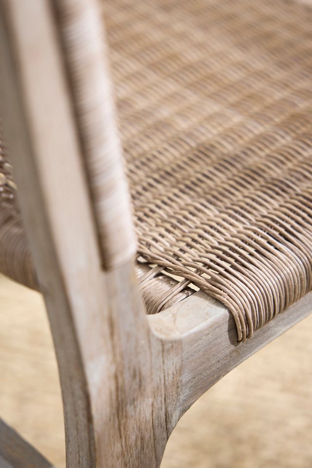 Wicker + Teak Side Chairs, Set of 2 #8