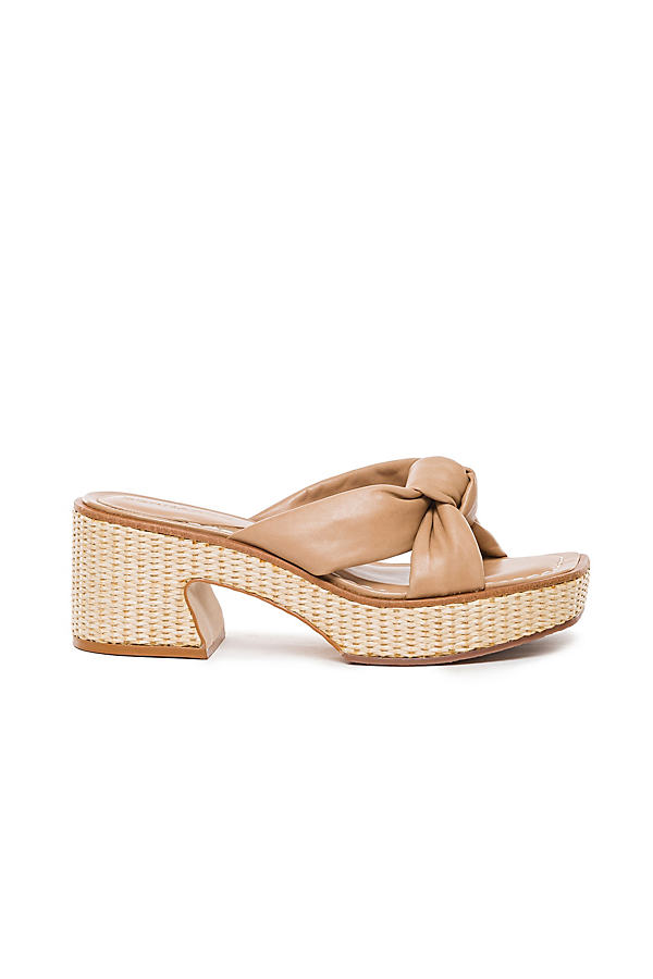 Bernardo Jolie Leather Knot Platform Sandals In Beige