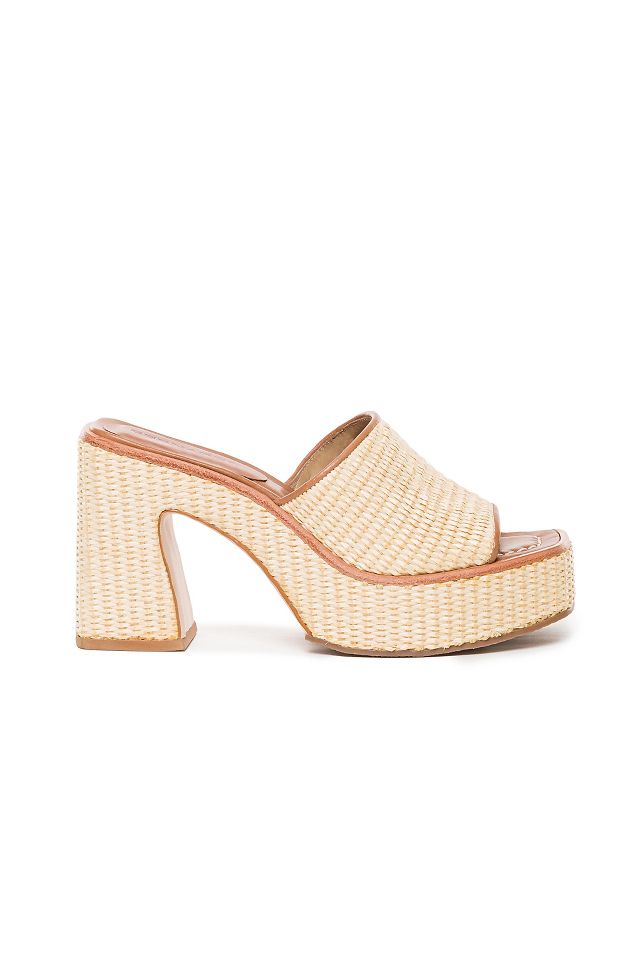 Bernardo Kenny Raffia Platform Heels | Anthropologie