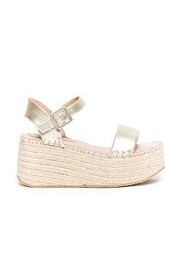 Bernardo Mallorca Espadrille Platform Sandals In Champagne