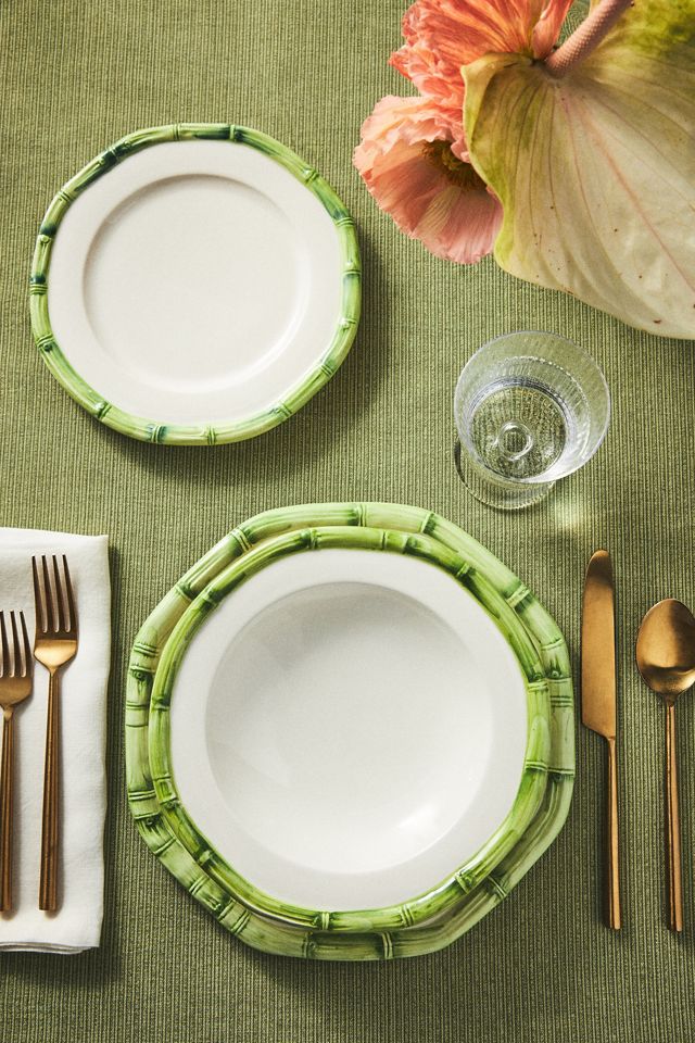 Les Ottomans Handpainted Bamboo Salad Plate #2