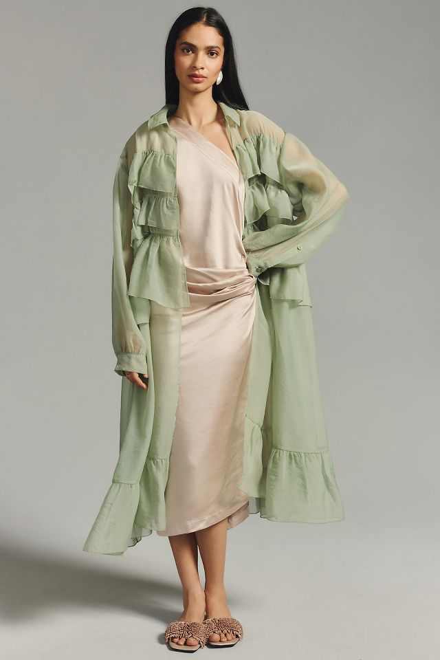 Sheer Ruffled Tulle Duster Anthropologie