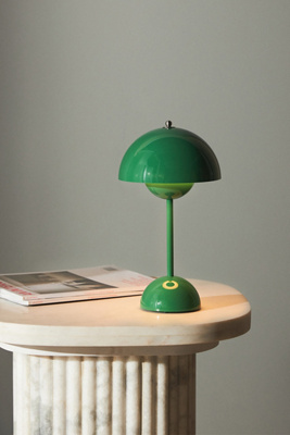 Anthropologie Flowerpot Table Lamp In Green