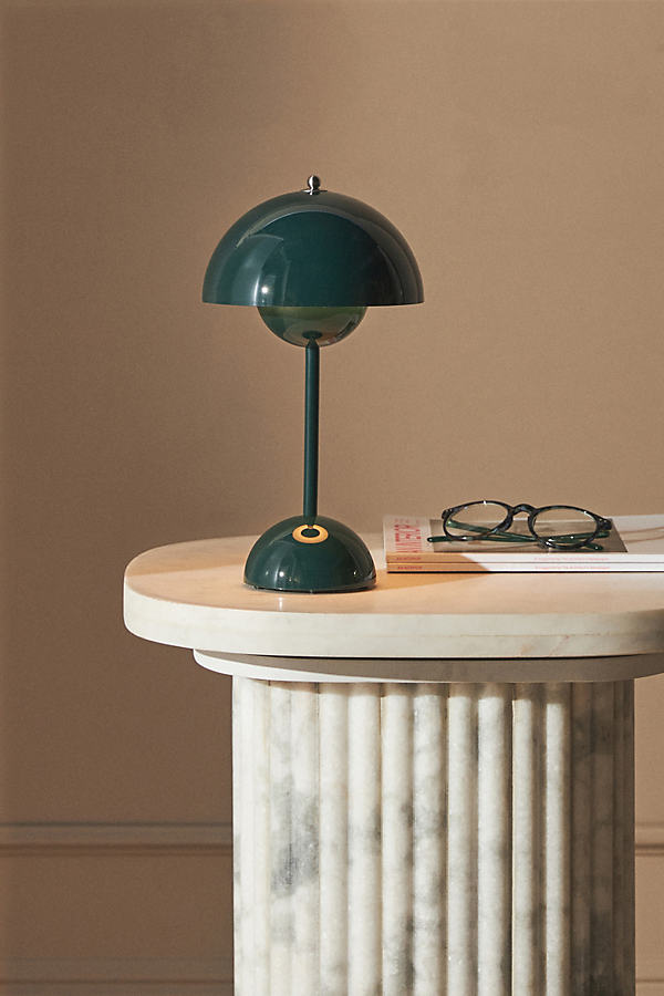 Anthropologie Flowerpot Table Lamp In Green