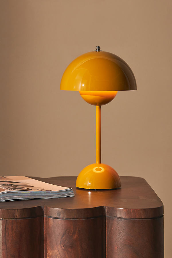 Anthropologie Flowerpot Table Lamp In Yellow