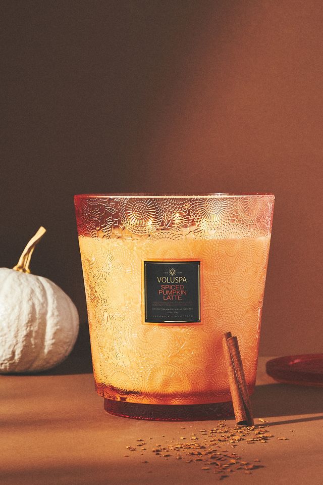 Voluspa Japonica Spiced Pumpkin Latte Hearth Glass Jar Candle #4