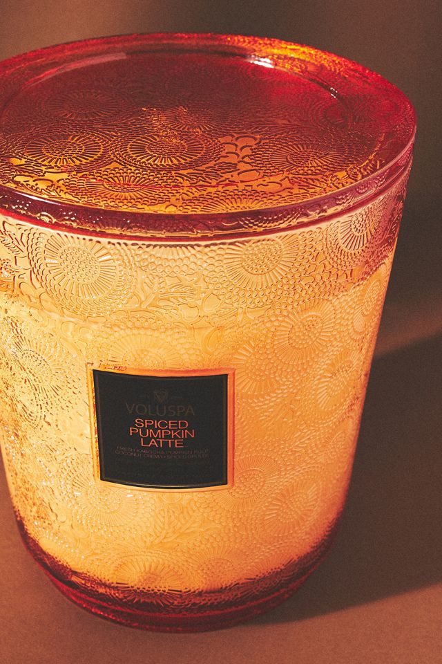 Voluspa Japonica Spiced Pumpkin Latte Hearth Glass Jar Candle #5