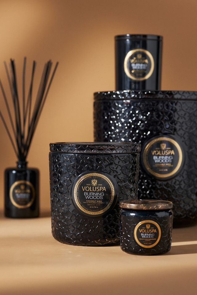Voluspa Burning Woods Luxe Glass Jar Candle #1