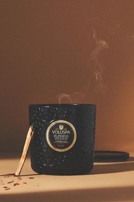 Voluspa Burning Woods Luxe Glass Jar Candle
