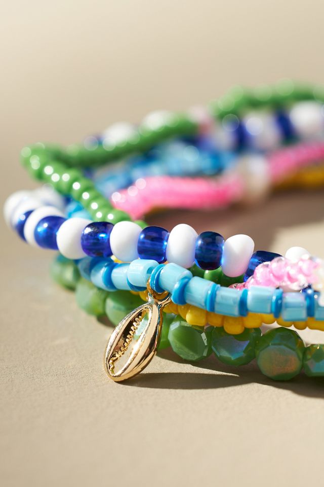 Poppy Beaded Anklets, Set of 6 #2