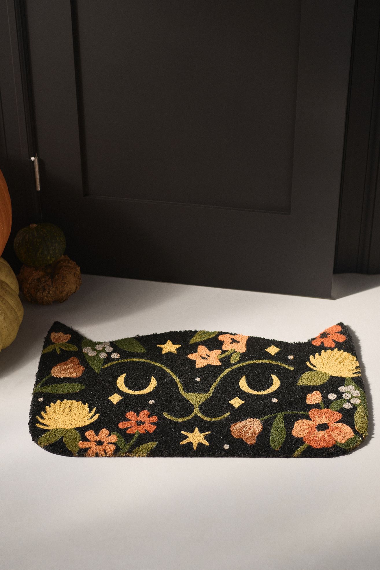 Ginnie Cat Doormat - Black, Standard, 18" x 30"