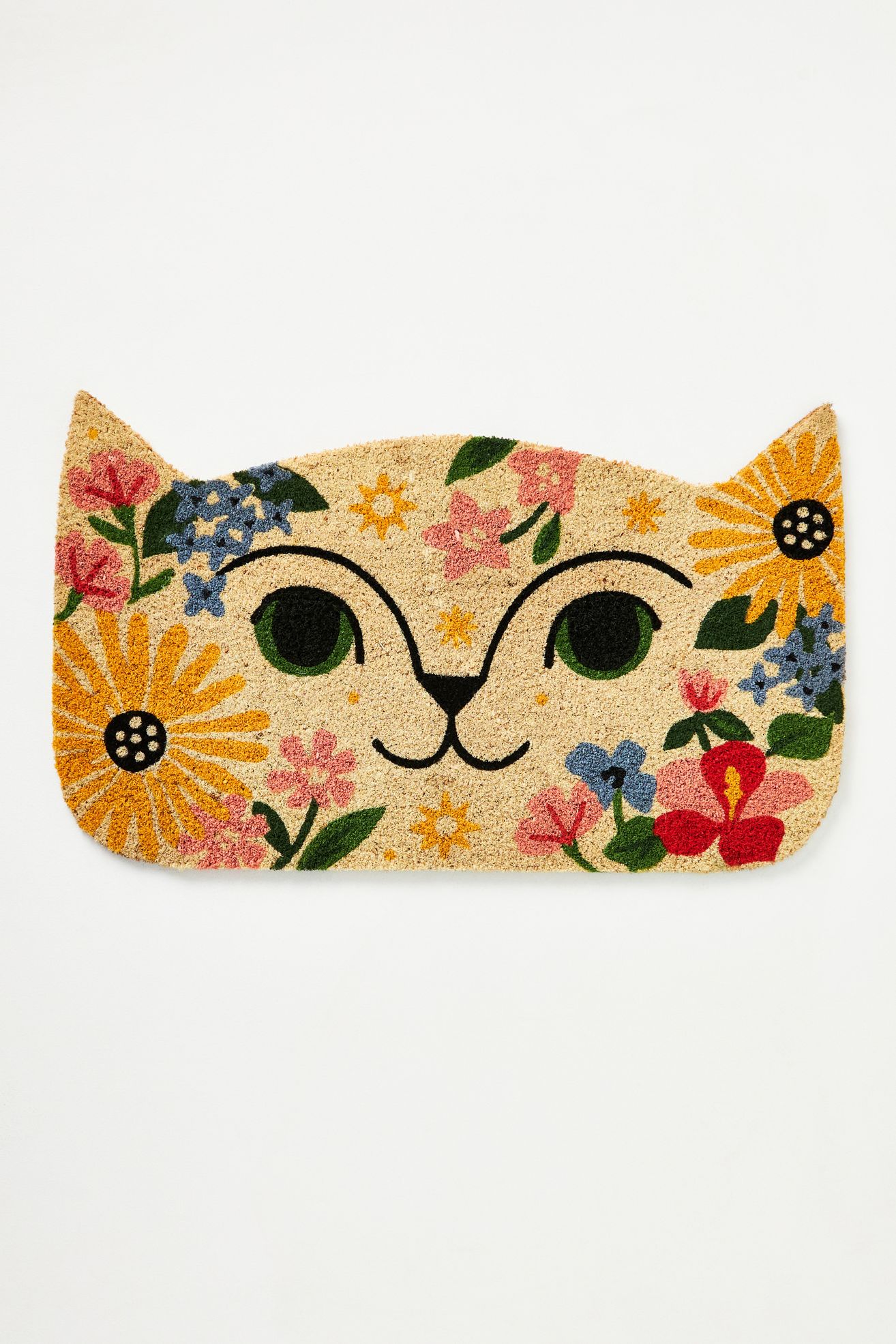 Ginnie Cat Doormat - Multi, 18" x 30"