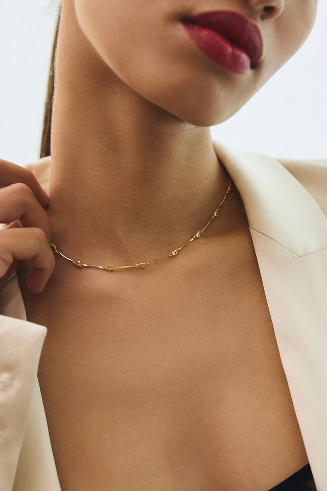 Mini Oval Crystal Necklace #3