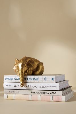 Anthropologie Elle The Elephant Decorative Object In Gold