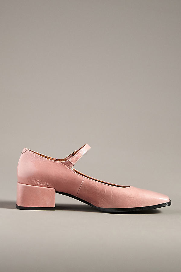 The Ainsley Leather Mary Jane Block Heels by Maeve