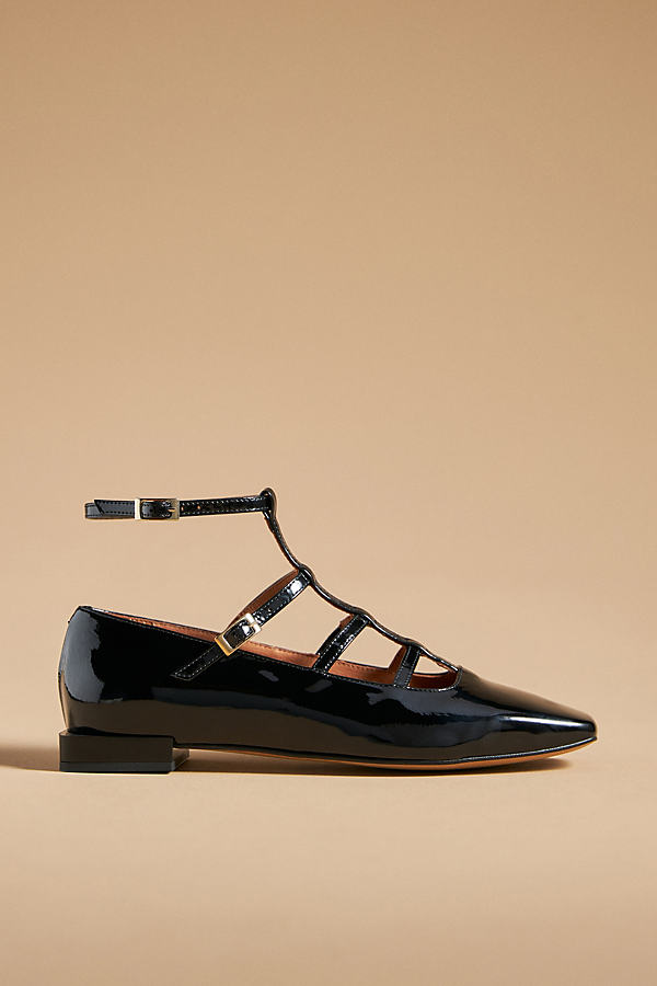 Angel Alarcon Strappy Flats In Black