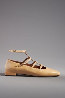 Angel Alarcon Strappy Flats In Beige