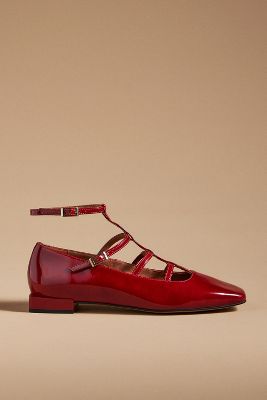 Angel Alarcon Strappy Flats In Red