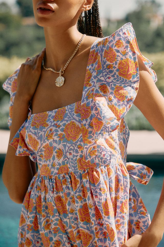 Flutter-Sleeve Back-Tie Dress | Anthropologie