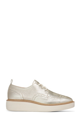 Cole Haan Original Grand Platform Oxfords In Gold