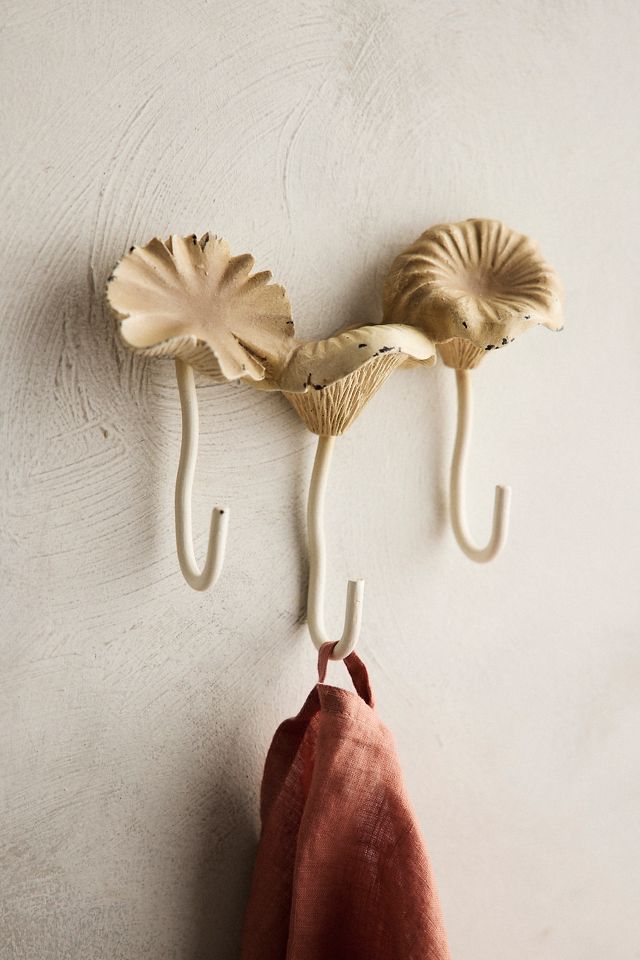 Brass Mushroom Trio Wall Hook