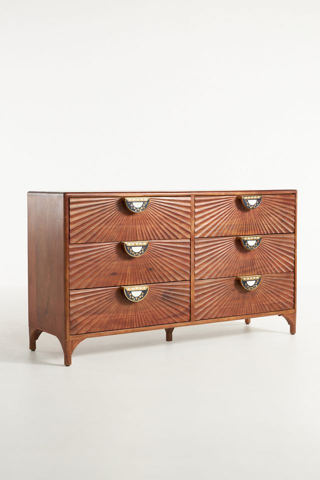 Daybreak Mango Wood Six-Drawer Chest of Drawers | Anthropologie UK