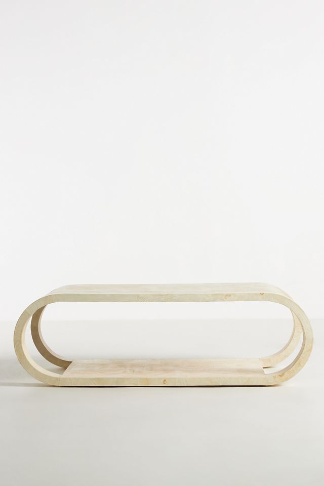Cassini Acacia Wood Curve Coffee Table #1