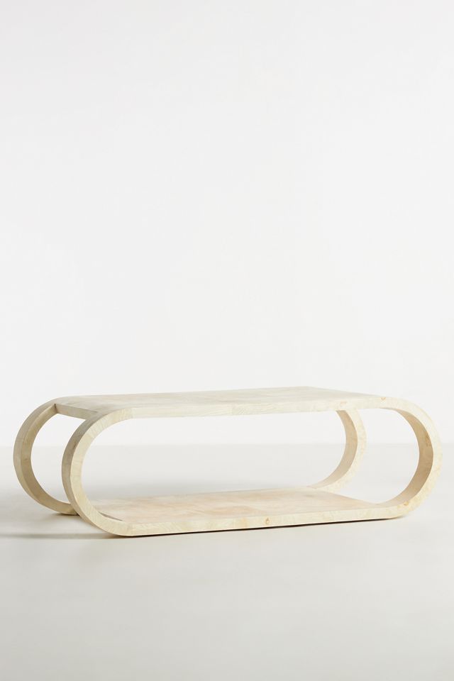 Cassini Acacia Wood Curve Coffee Table #2