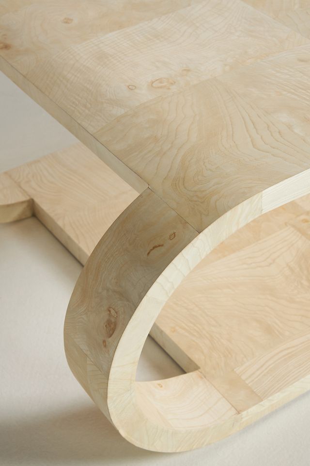 Cassini Acacia Wood Curve Coffee Table #3