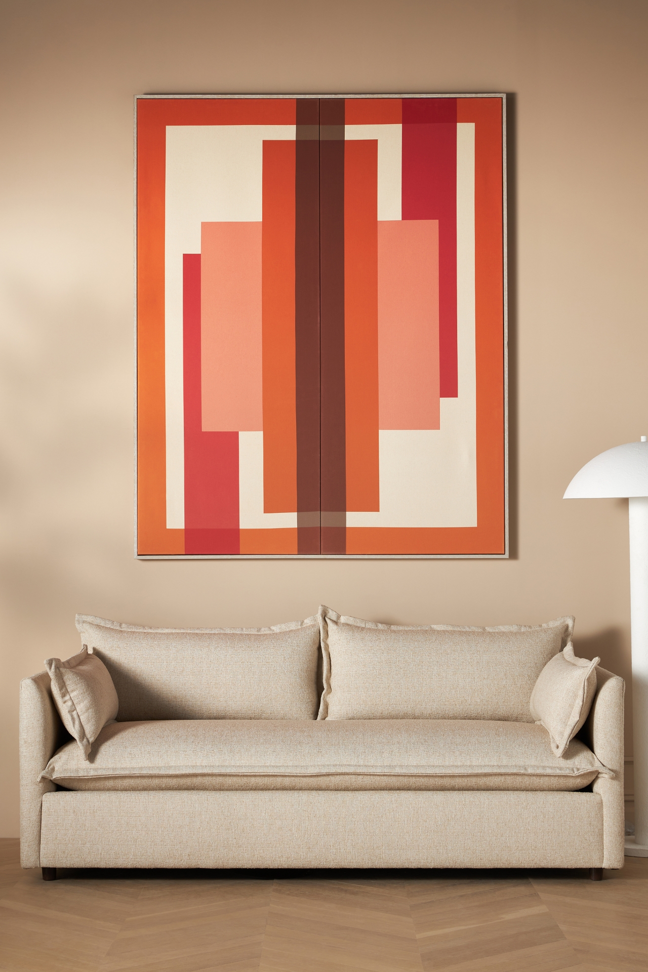 Red Geo Diptych Wall Art